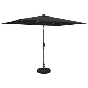 vidaXL Parasol de Jardim com Luzes LED e Base 200 x 300 cm Poli&eacute;ster