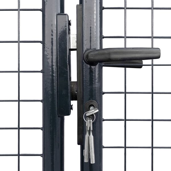 vidaXL Portão de jardim em tela de aço galvanizado 400x150 cm cinza