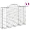 vidaXL Cestos gabi&atilde;o arqueados 3pcs 200x30x140/160cm ferro galvanizado