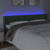 vidaXL Cabeceira cama c/ luzes LED veludo 183x16x78/88 cm verde-escuro