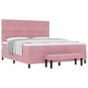 vidaXL Cama Box com cabeceira Rosa 200 x 180 cm Veludo