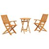 vidaXL Conjunto Bistro Dobr&aacute;vel 3 unid. Castanho