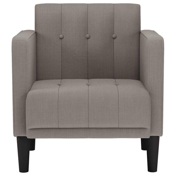 vidaXL Poltrona com apoio de bra&ccedil;os 53 cm tecido cinzento-acastanhado