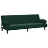 vidaXL Sof&aacute;-cama com apoio de bra&ccedil;os veludo verde-escuro