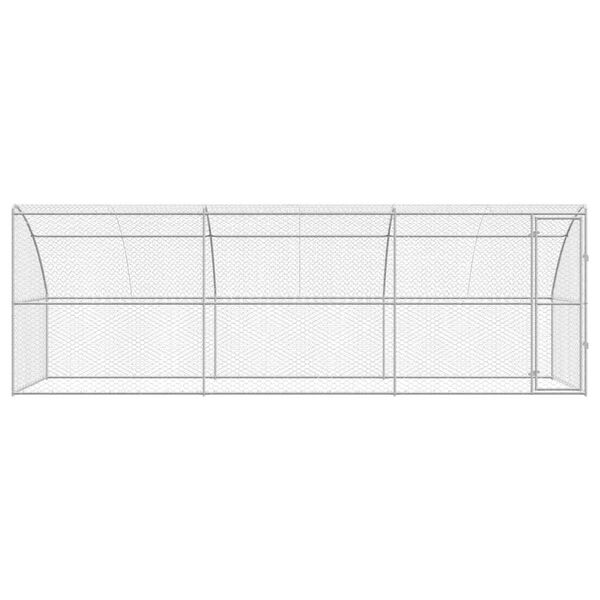 vidaXL Canil de Cachorro 3 pcs Prateado 6 x 2 x 2 m A&ccedil;o galvanizado