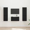 vidaXL Conjunto de m&oacute;vel de TV 5 pcs Preto Madeira processada