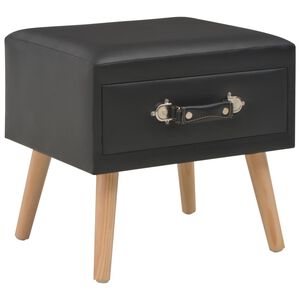 vidaXL Mesa-de-cabeceira 40x35x40 cm couro artificial preto