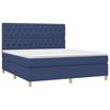 vidaXL Cama box spring c/ colch&atilde;o e LED 160x200 cm tecido azul