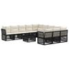 vidaXL Conjunto de Sof&aacute; de Jardim 12 unid. Preto vime PE
