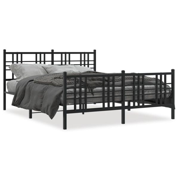vidaXL Estrutura de cama sem colch&atilde;o com p&eacute;s 160x200 cm preto
