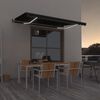 vidaXL Toldo autom&aacute;tico com LED e sensor de vento 400x350 cm antracite
