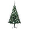 vidaXL &Aacute;rvore Natal artificial pr&eacute;-iluminada c/ bolas 210 cm PVC verde