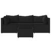 vidaXL 4 pcs conjunto lounge de jardim c/ almofad&otilde;es vime PE preto