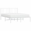 vidaXL Estrutura de cama com cabeceira 140x190 cm metal branco