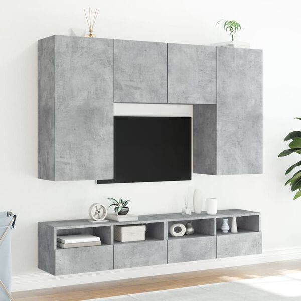 vidaXL M&oacute;vel parede p/ TV 80x30x30 cm derivados madeira cinza cimento