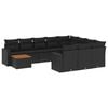 vidaXL 11 pcs conjunto sof&aacute;s de jardim c/ almofad&otilde;es vime PE preto