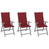 vidaXL Cadeiras jardim reclin&aacute;veis c/ almofad&otilde;es 3 pcs ac&aacute;cia maci&ccedil;a