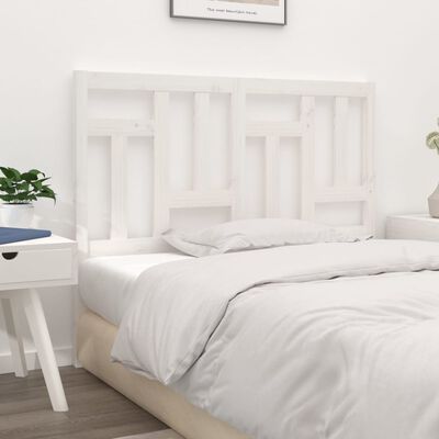 vidaXL Cabeceira de cama 140,5x4x100 cm madeira de pinho maciça branco