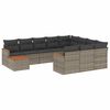 vidaXL 11 pcs conjunto sof&aacute;s de jardim c/ almofad&otilde;es vime PE cinzento
