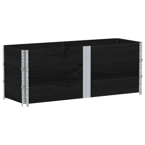 vidaXL Vaso/floreira de jardim 150x50 cm madeira de pinho maci&ccedil;a preto