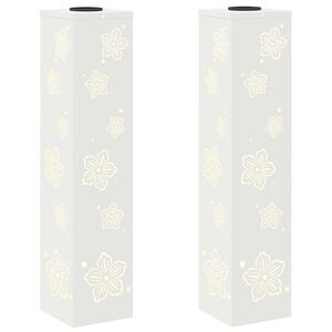 vidaXL Luz Solar LED de Caminho 2 unid. Branco quente 18 x 18 x 80 cm