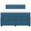 vidaXL Cama boxspring com colch&atilde;o 140x190 cm veludo azul