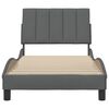vidaXL Estrutura de cama sem colch&atilde;o Hanko 80x200 cm tecido cinzento-escuro