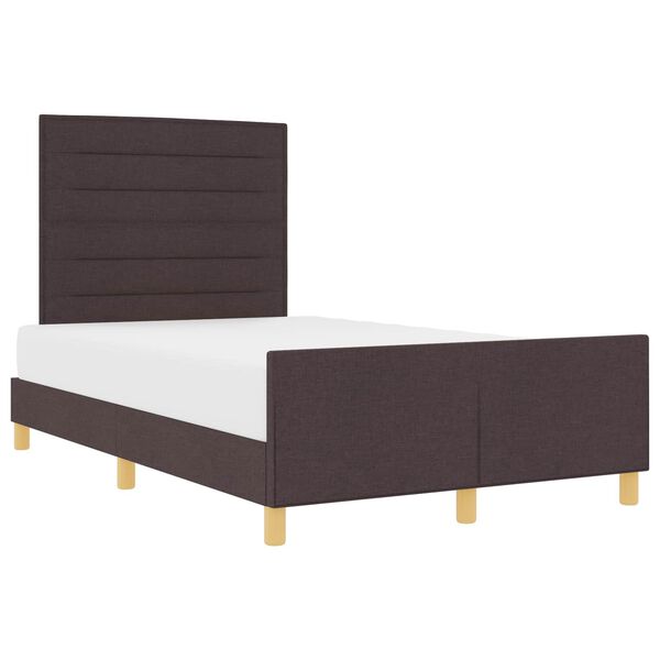 vidaXL Estrutura da Cama Castanho escuro 120 x 190 cm tecido