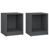 vidaXL Mesas de cabeceira 2 pcs 35,5x33,5x41,5 cm pinho maci&ccedil;o cinza