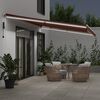 vidaXL Toldo retr&aacute;til autom&aacute;tico com luz LED 600x350 cm castanho