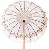 vidaXL Parasol Balin&ecirc;s com Base Creme 185 x 185 x 260 cm