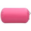 vidaXL Rolo de gin&aacute;stica/yoga insufl&aacute;vel com bomba 100x60 cm PVC rosa