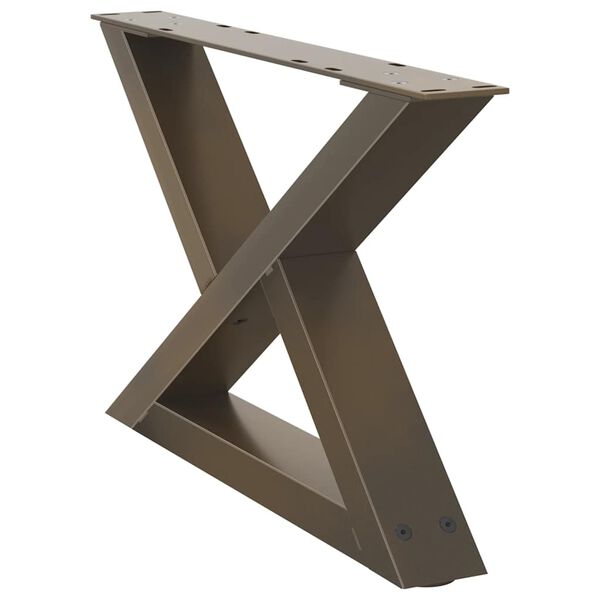 vidaXL P&eacute;s para mesa de centro 2 pe&ccedil;as a&ccedil;o natural 50x(30-31,3) cm a&ccedil;o