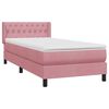 vidaXL Cama com molas/colch&atilde;o 100x220 cm veludo Rosa