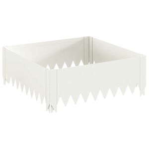 vidaXL Acabamento para Gramado 60 x 60 x 20 cm A&ccedil;o Branco