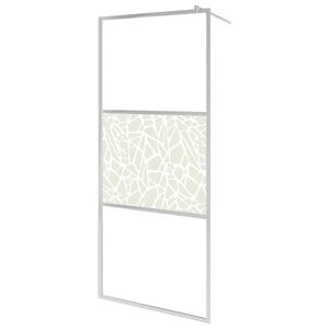vidaXL Divis&oacute;ria de chuveiro 115x195 cm vidro ESG design pedras