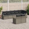 vidaXL Conjunto de Sof&aacute; de Jardim 8 pcs Cinzeto Rattan Sint&eacute;tico
