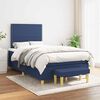 vidaXL Cama boxspring com colch&atilde;o 120x190 cm tecido azul