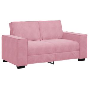 vidaXL Sof&aacute; de 2 lugares veludo 120 cm rosa