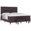 vidaXL Cama Box com cabeceira Marrom Escuro 180 x 200 cm tecido