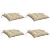 vidaXL Almofad&otilde;es de cadeira 4 pcs 50x50x7 cm tecido oxford bege