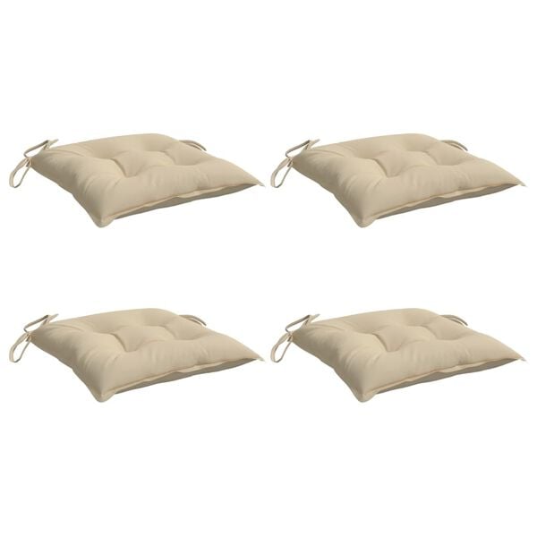vidaXL Almofad&otilde;es de cadeira 4 pcs 50x50x7 cm tecido oxford bege