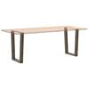 vidaXL P&eacute;s para mesa de jantar em formato de V, 2 pe&ccedil;as, a&ccedil;o natural, 60x(72-73,3) cm, a&ccedil;o