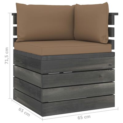 vidaXL 9 pcs conjunto lounge de paletes + almofadões madeira de pinho