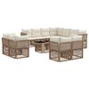 vidaXL Conjunto de Sof&aacute; de Jardim 12 unid. Bege vime PE