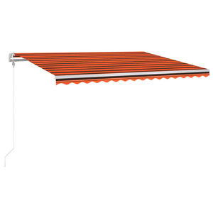 vidaXL Toldo autom. LED e sensor de vento 400x300 cm laranja/castanho
