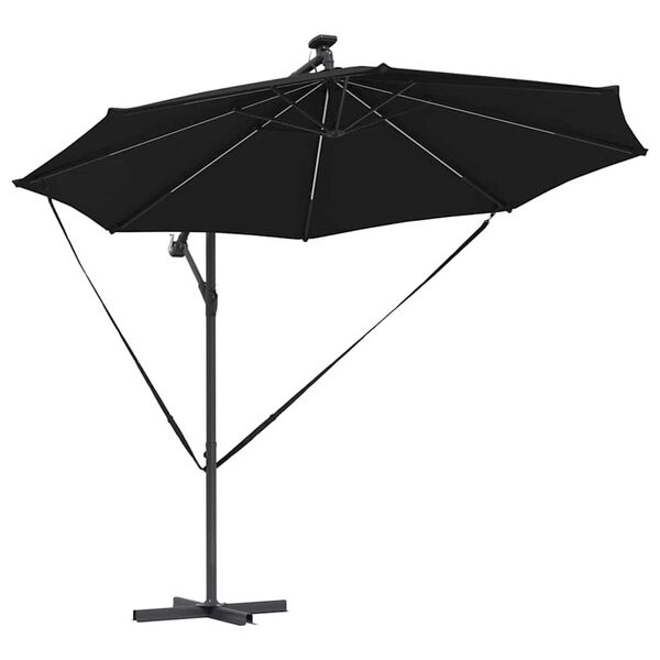 vidaXL Guarda-sol de Bananeira Cantilever Preto 294 x 294 x 248 cm