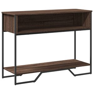 vidaXL Mesa consola 100x35x74,5 cm derivados madeira carvalho castanho