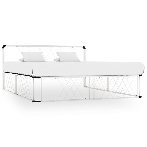 vidaXL Estrutura de cama 160x200 cm metal branco