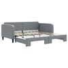 vidaXL Sof&aacute;-cama com gavet&atilde;o 90x190 cm tecido cinzento-claro
